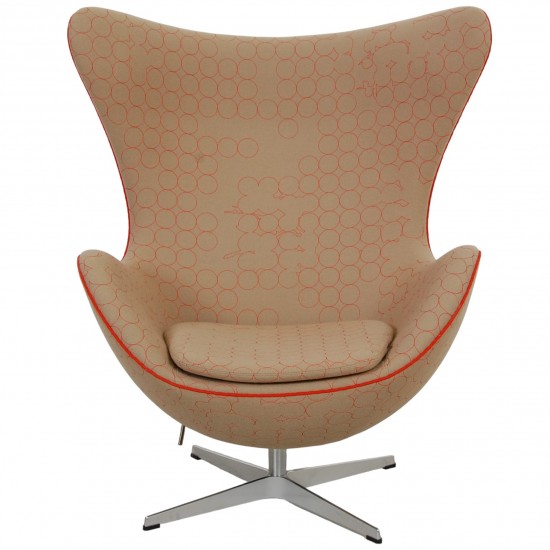 K b brugt Arne Jacobsen gget stol i beige stof